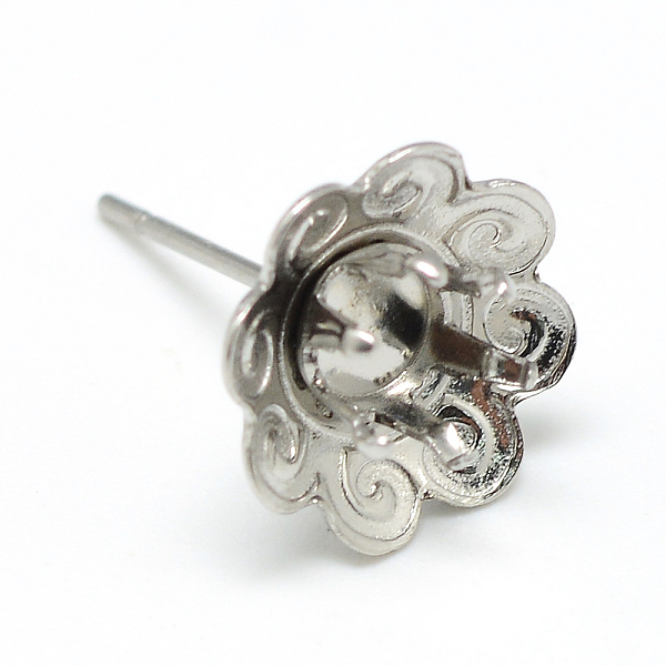 

PandaHall 304 Stainless Steel Stud Earring Settings, Flower, Stainless Steel Color, Tray: 4mm, 11x10mm, pin: 0.8mm 304 Stainless Steel...