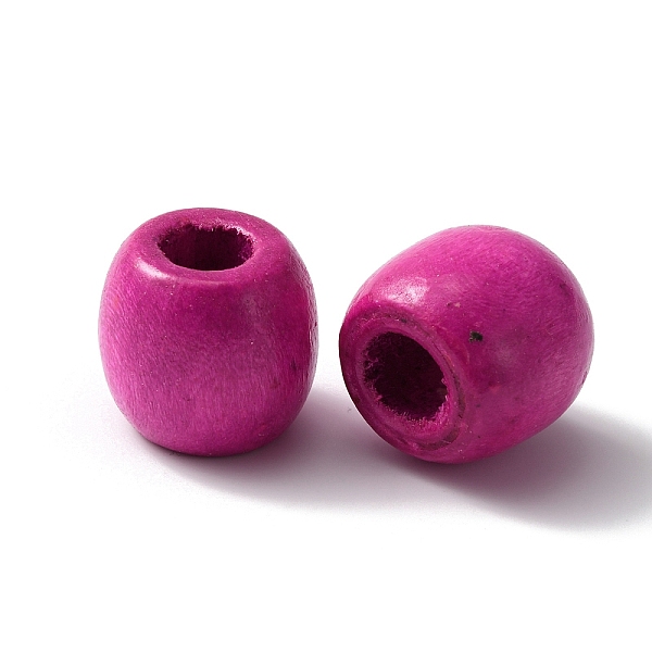 

PandaHall Spray Painted Wood Beads, Large Hole Bead, Barrel, Medium Violet Red, 17.5~18x16mm, Hole: 7mm Wood Barrel