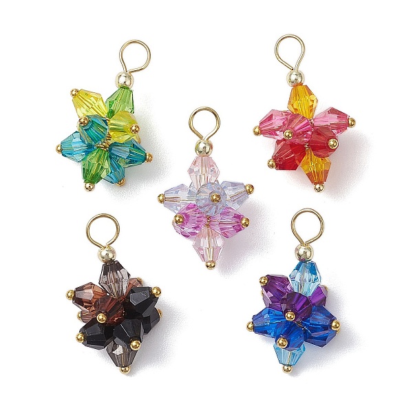 フラワーアクリルパーツ5個