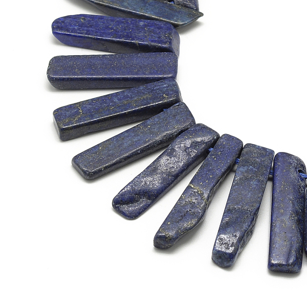 

PandaHall Natural Lapis Lazuli Beads Strands, Top Drilled Beads, Dyed, Rectangle, 20~65x7~15x6~10mm, Hole: 2mm, about 30~40pcs/strand, 15.75...