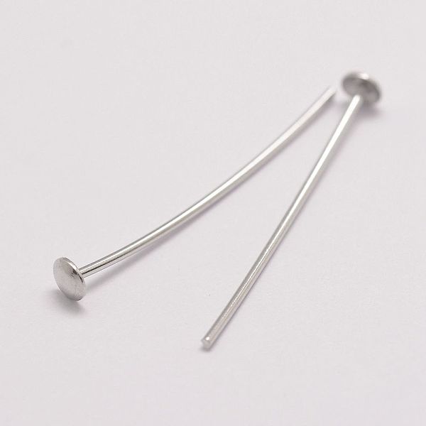 Anti-Tarnish Rhodium Plated 925 Sterling Silver Flat Head Pins