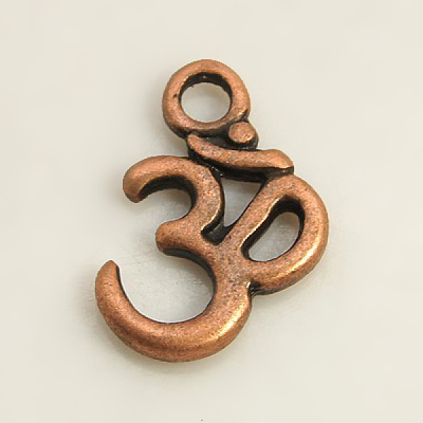 

PandaHall Tibetan Style Alloy Charms, Aum/Om Symbol, Red Copper, Lead Free, Cadmium Free and Nickel Free, 16mm long, 11mm wide, 2mm thick...