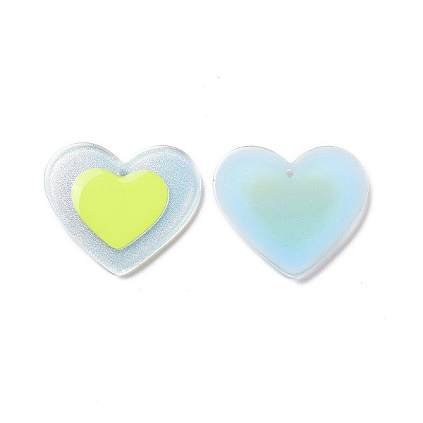 

PandaHall Acrylic Pendants, with Enamel and Glitter Powder, Heart Charm, Light Sky Blue, 25.5x29x2mm, Hole: 1.5mm Acrylic Heart