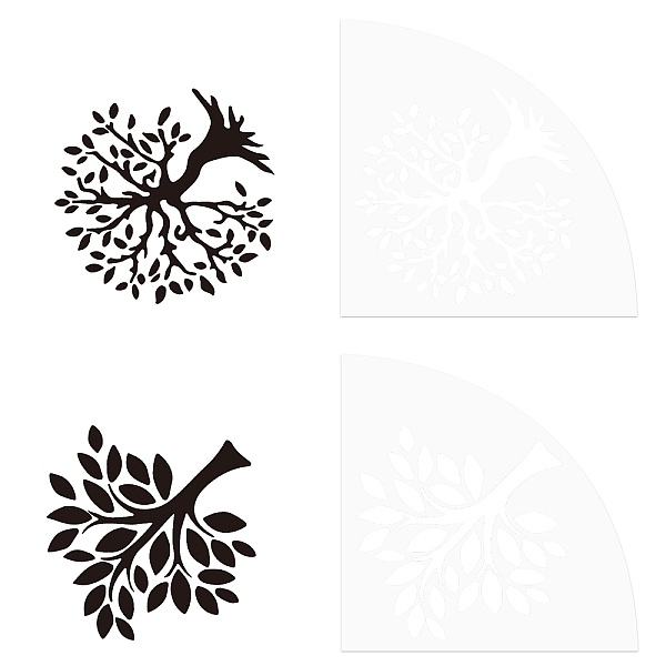 

PandaHall Custom Acrylic Tie-Dye Template, Painting Supplies, Fanshaped, Tree of Life, 20x20x0.25cm, 2pcs/set Acrylic Tree of Life
