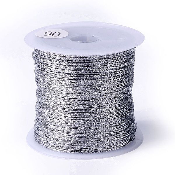 

PandaHall 6-Ply Metallic Thread, for Jewelry Making, Round, Silver, 0.5mm, about 54.68 Yards(50m)/Roll Metallic Cord Silver