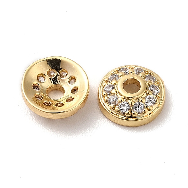 

PandaHall Brass Micro Pave Cubic Zirconia Bead Cone, Apetalous, Real 18K Gold Plated, 6.5x2.5mm, Hole: 1.6mm Brass+Cubic Zirconia Clear
