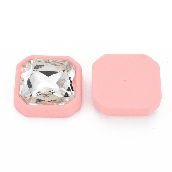 

PandaHall Rubberized Style Acrylic Rhinestone Cabochons, Faceted, Square, Pink, 22.5x22.5x7.5mm Acrylic Rhinestone Square Pink