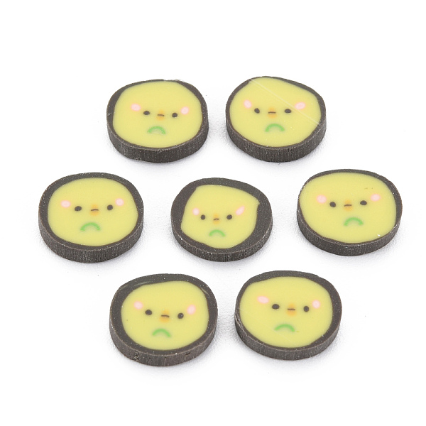 

PandaHall Handmade Polymer Clay Cabochons, Flat Round with Expression, Champagne Yellow, 9x10x2mm, about 5000pcs/1000g Polymer Clay Flat...