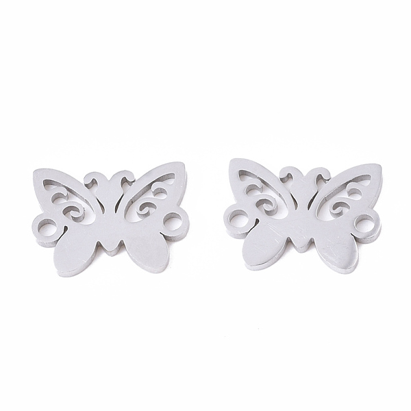 

PandaHall 201 Stainless Steel Links connectors, Laser Cut, Butterfly, Stainless Steel Color, 9x12x1mm, Hole: 1.4mm 201 Stainless Steel...