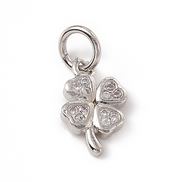 

PandaHall Brass Micro Pave Cubic Zirconia Charms, with Jump Ring, Clover Charm, Platinum, 11x6.5x1.5mm, Hole: 3mm Brass+Cubic Zirconia..., Clear