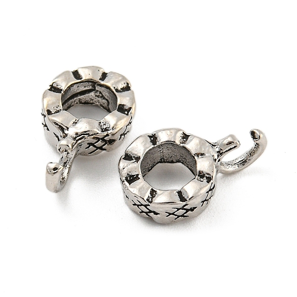 

PandaHall Alloy Tube Bails, Loop Bails, Antique Silver, 13x7.5x8mm, Hole: 3mm, Inner Diameter: 5mm Alloy Flat Round