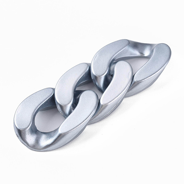 

PandaHall Opaque Acrylic Linking Rings, Quick Link Connectors, for Curb Chains Making, Pearlized, Twist, Light Grey, 29x20x6mm, Inner...