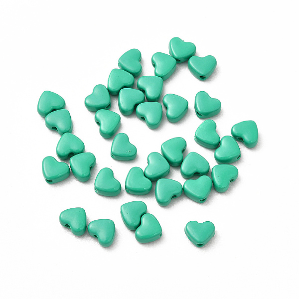 

PandaHall Heart Spray Painted Alloy Beads, Cadmium Free & Nickel Free & Lead Free, Medium Aquamarine, 5x6x3mm, Hole: 1.2mm Alloy Heart