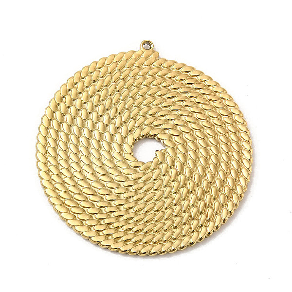 

PandaHall Manual Polishing 304 Stainless Steel Pendants, Flat Round Charm, Real 18K Gold Plated, 37.5x35.5x2mm, Hole: 1mm 304 Stainless...