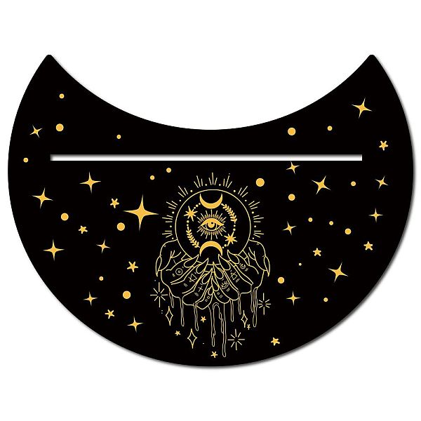 

PandaHall GORGECRAFT 5.1 x 3.9 Inch Wooden Tarot Card Stand Black Moon Shaped Tarot Card Altar Display Holder for Witch Divination Tools...