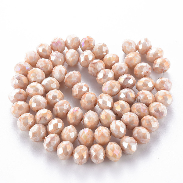 

PandaHall Opaque Baking Painted Glass Beads Strands, Faceted, Rondelle, Orange, 10x8mm, Hole: 1.5mm, about 63pcs/strand, 21.06 inch~21.26...