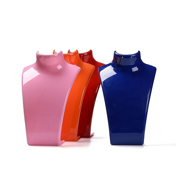 

PandaHall Plastic Necklace Bust Display Stands, Mixed Color, 6.4x13.6x22cm Plastic Multicolor