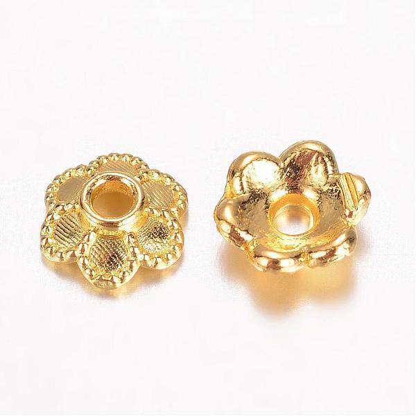 

PandaHall Alloy Bead Caps, 6-Petal Flower, Golden, 6x2mm, Hole: 1mm Alloy