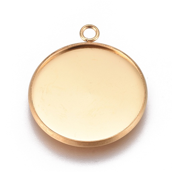 

PandaHall Ion Plating(IP) 304 Stainless Steel Pendant Cabochon Settings, Plain Edge Bezel Cups, Flat Round, Golden, Tray: 22mm...