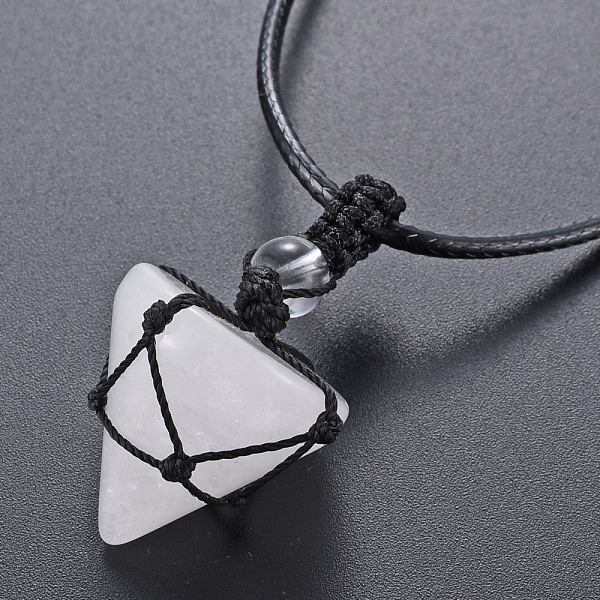 

PandaHall Natural Quartz Crystal Cone Pendant Necklace, Full Wrapped Gemstone Pendant Necklace for Girl Women, Black, 30.7~31.73 inch...