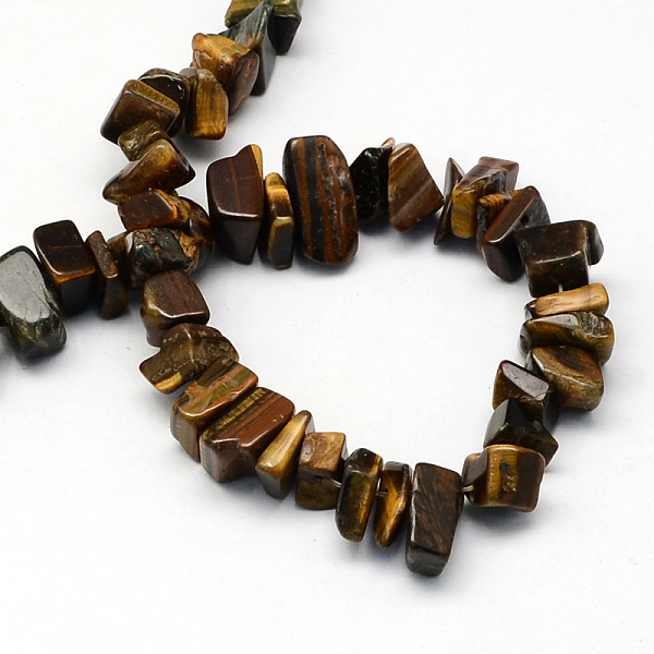 

PandaHall Natural Tiger Eye Stone Bead Strands, Chip, 8~18x6~12x3~7mm, Hole: 1mm, about 160pcs/strands, 34.6 inch Tiger Eye Chip
