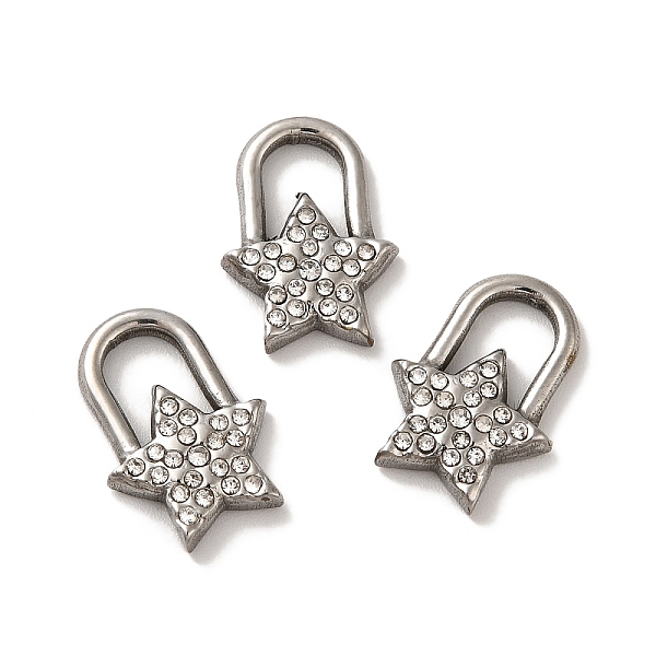 

PandaHall 304 Stainless Steel Pendants, with Crystal Rhinestone, Star Charms, Stainless Steel Color, 15x11x2.5mm, Hole: 3.5x5mm Stainless...