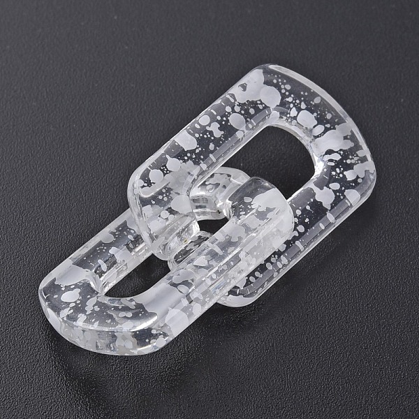 

PandaHall Transparent Acrylic Linking Rings, Quick Link Connectors, for Cable Chains Making, Twist Oval, White, 30.5x20.5x4mm, Inner...