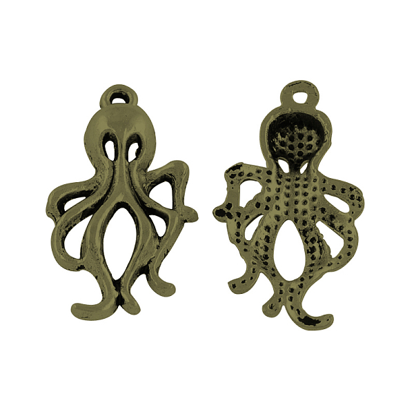 

PandaHall Tibetan Style Alloy Octopus Pendants, Cadmium Free & Nickel Free & Lead Free, Antique Bronze, 30.5x17x4.5mm, Hole: 2mm Alloy Fish