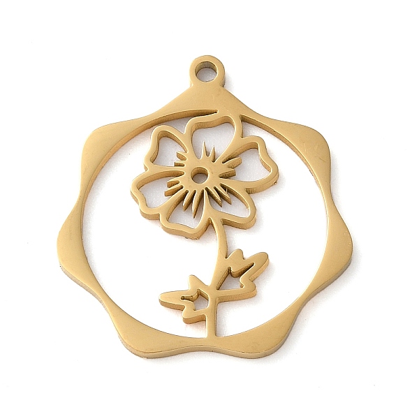 

PandaHall 304 Stainless Steel Pendants, Flower, Golden, 23.5x21.5x1mm, Hole: 1.5mm 304 Stainless Steel Flower
