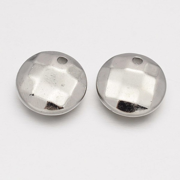 

PandaHall CCB Plastic Charms, Faceted Flat Round, Platinum, 14x5mm, Hole: 2mm Plastic Flat Round