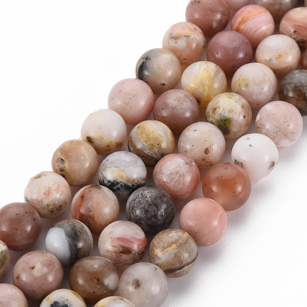 

PandaHall Natural Pink Opal Beads Strands, Grade AB, Round, 8~9mm, Hole: 1mm, about 45~48pcs/strand, 15.7 inch Pink Opal Round