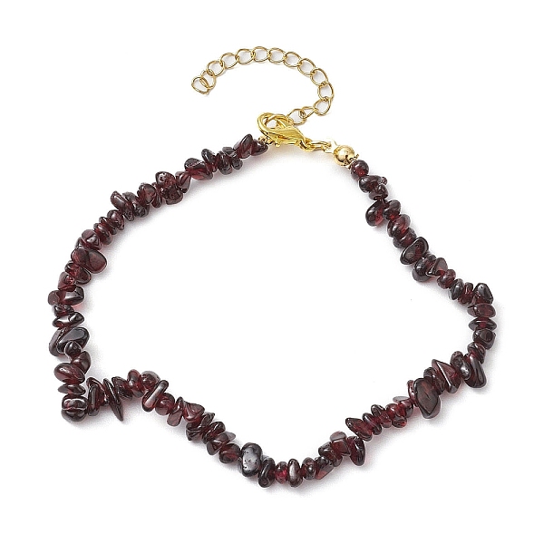 

PandaHall Natural Garnet Anklets, with Alloy Findings, Jewely for Women, 9 inch(22.8cm) Garnet