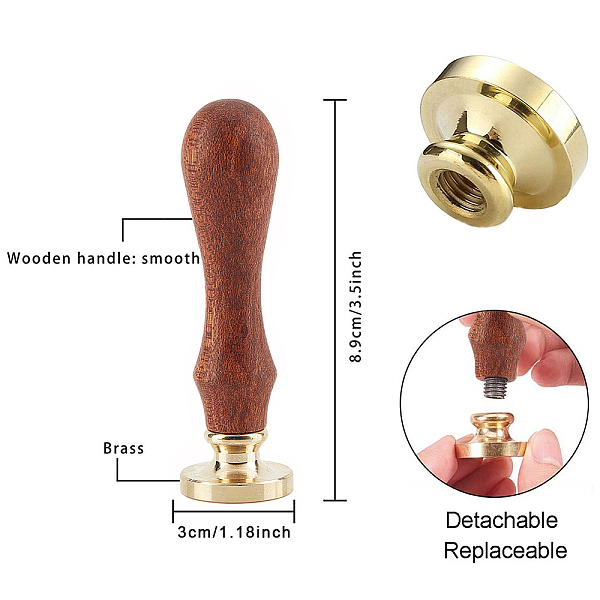 

PandaHall CRASPIRE Wax Seal Stamp Initials A Classic Vintage Sealing Stamp 30mm/1.18inch Removable Brass Head Sealing Stamp with Wooden...