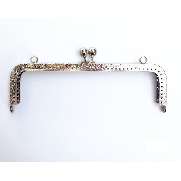 

PandaHall Iron Purse Handle Frame, For Bag Sewing Craft, Platinum, 85x200x12mm, Hole: 1.5mm and 6.5mm Iron