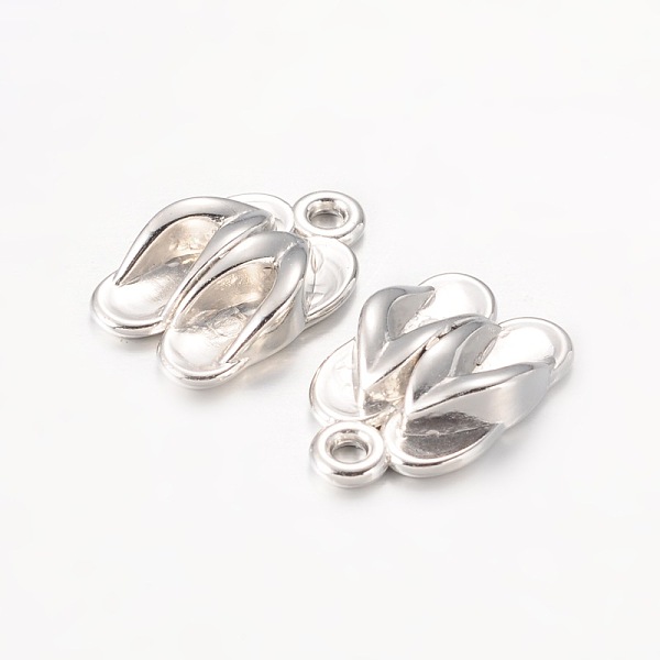 

PandaHall CCB Plastic Pendants, Shoes, Slipper, Platinum, 20x13x5mm, Hole: 2mm Plastic Shoes