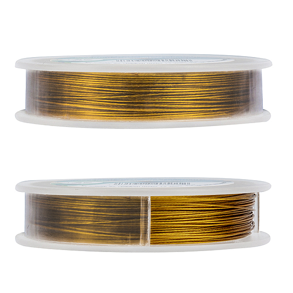 BENECREAT 30m 0.5mm 7-Strand Gold Nylon Coated Craft Jewelry Beading Wire Tiger Tail Beading Wire For Necklaces Bracelets Ring