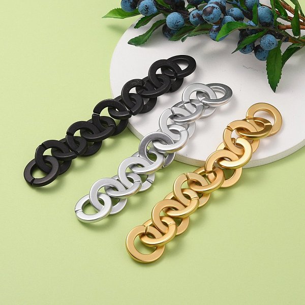

PandaHall Handmade Opaque Spray Painted Acrylic Rolo Chains, Unwelded, Mixed Color, 31.5x4.5mm, 39.37 inch(1m)/strand, 3strands/set Acrylic..., Multicolor