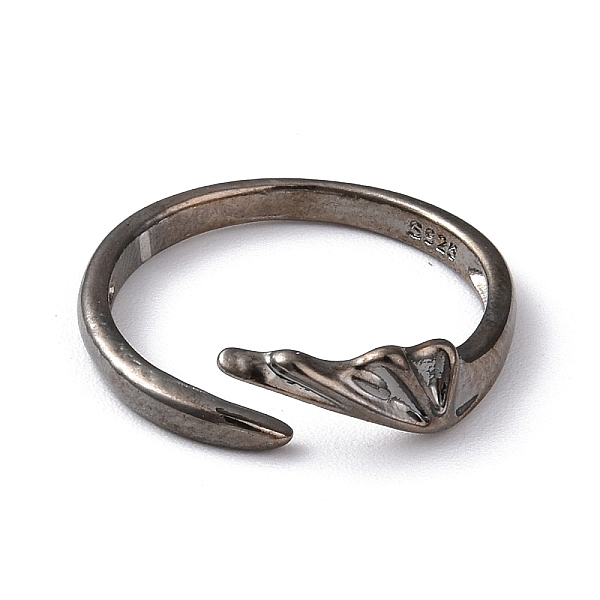 

PandaHall Alloy Wing Open Cuff Ring for Women, Gunmetal, Wide: 2~5mm, Inner Diameter: 18mm Alloy