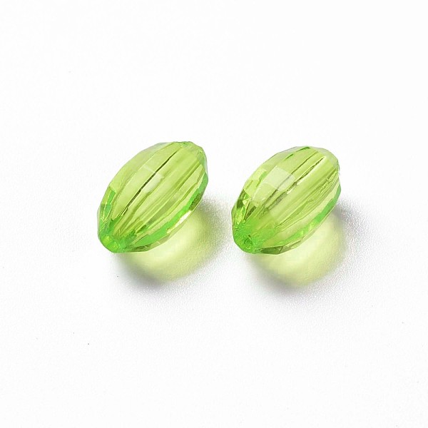 

PandaHall Transparent Acrylic Beads, Corrugated Oval, Yellow Green, 11x6.5mm, Hole: 1.5mm, about 1880pcs/500g Acrylic Oval