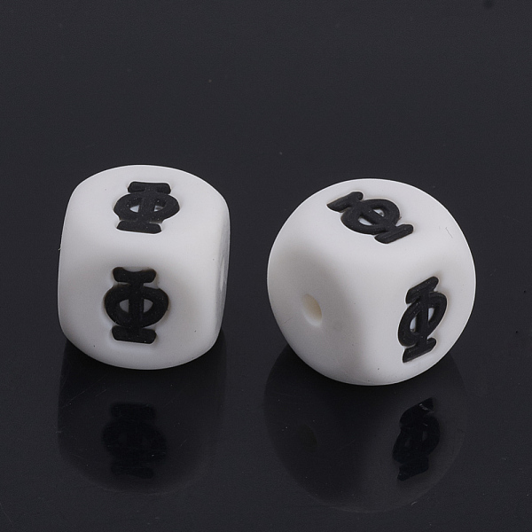 

PandaHall Food Grade Eco-Friendly Silicone Beads, Chewing Beads For Teethers, DIY Nursing Necklaces Making, Cube with Russian letters, White...
