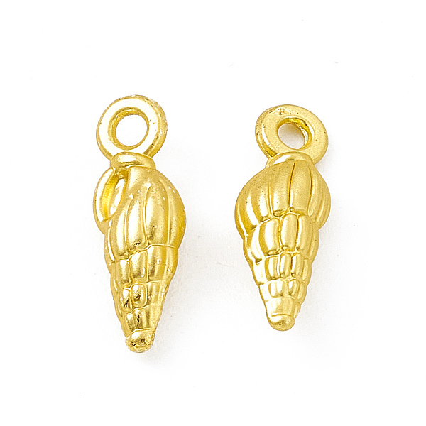 

PandaHall Rack Plating Alloy Charms, Cadmium Free & Lead Free & Nickle Free, Conch, Matte Gold Color, 14.5x4.5x4mm, Hole: 1.6mm Alloy Shell...