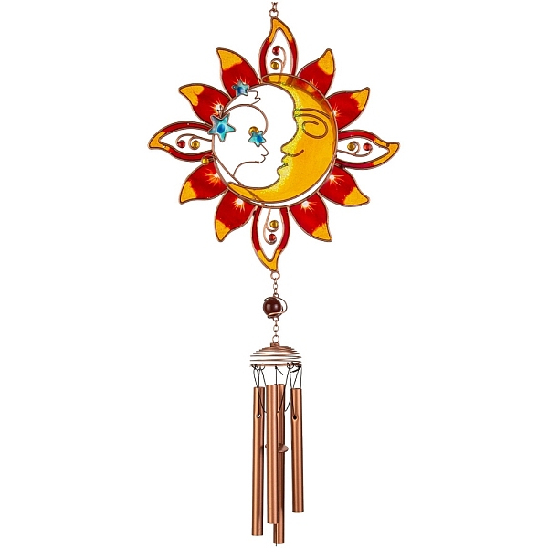 

PandaHall Metal Wind Chime, Enamel Haging Pendant Decorations, Moon, 730x85mm Metal Moon