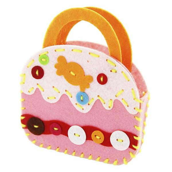 PandaHall Non Woven Fabric Embroidery Needle Felt Sewing Craft of Pretty Bag Kids, Felt Craft Sewing Handmade Gift for Child Meet Best, Cake...