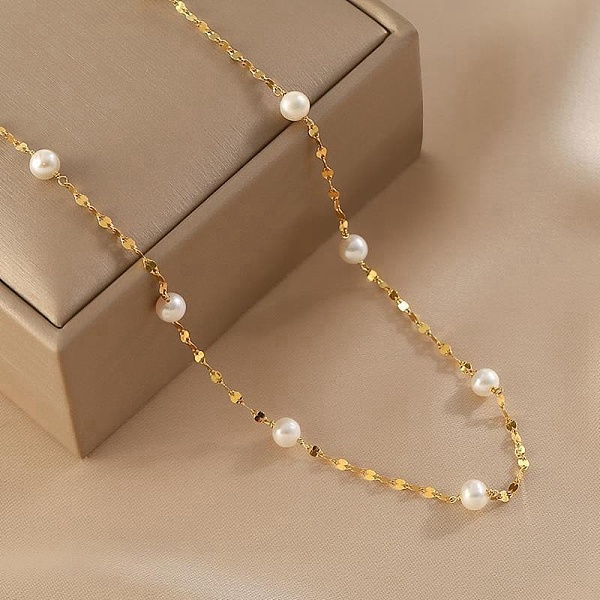 

PandaHall Natural Freshwater Pearl Necklaces, Light Gold, 8.27~19.69 inch(21~50cm) Pearl