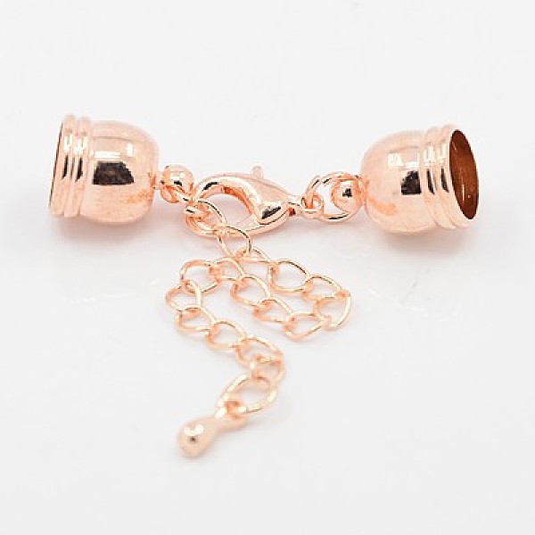 

PandaHall Brass Chain Extender, with Cord Ends and Lobster Claw Clasps, Rose Gold, 39mm, Hole: 7mm, Cord End: 12x9mm, hole: 7mm. Brass