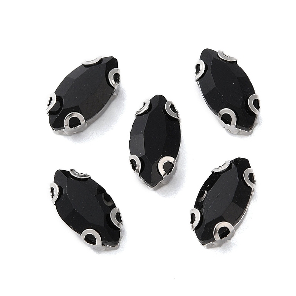 

PandaHall Horse Eye Sew on Rhinestone, Multi-strand Links, Glass Rhinestone, with Stainless Steel Prong Settings, Garments Accessories..., Black