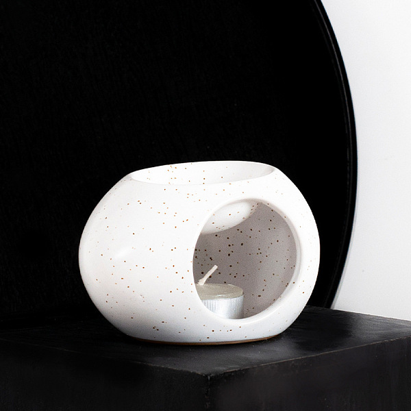 

PandaHall Porcelain Tealight Candle Holder, Aromatherapy Aroma Burner, Wax Melt Burners, for Home Bedroom Decoration, Mouth Shape, White...