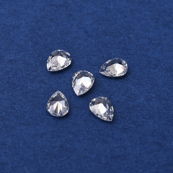 

PandaHall Teardrop-Shaped Cubic Zirconia Cabochons, Faceted & Point Back, Clear, 4x3x1.5mm Cubic Zirconia Teardrop Clear
