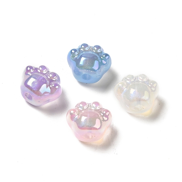 

PandaHall UV Plating Rainbow Iridescent Acrylic Beads, Paw Print, Mixed Color, 13x15.5x10.5mm, Hole: 3mm Acrylic Paw Print Multicolor