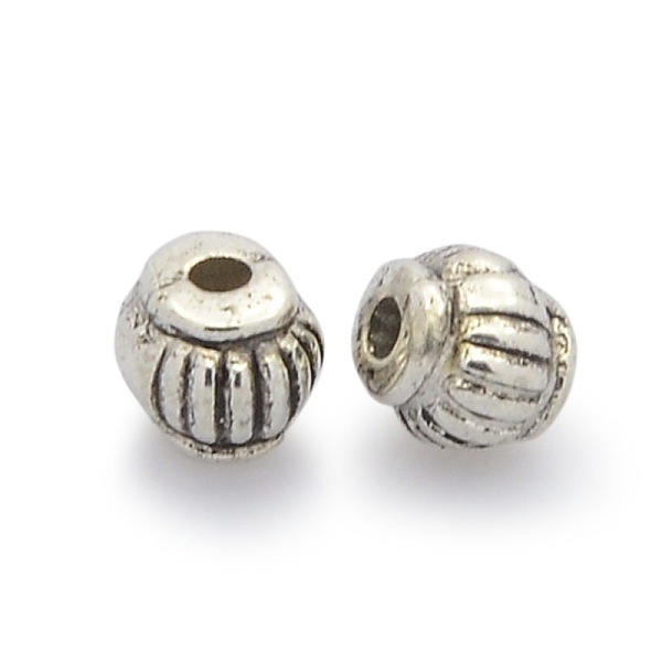 

PandaHall CCB Plastic Corrugated Beads, Drum, Antique Silver, 5x4mm, Hole: 1mm Plastic Drum